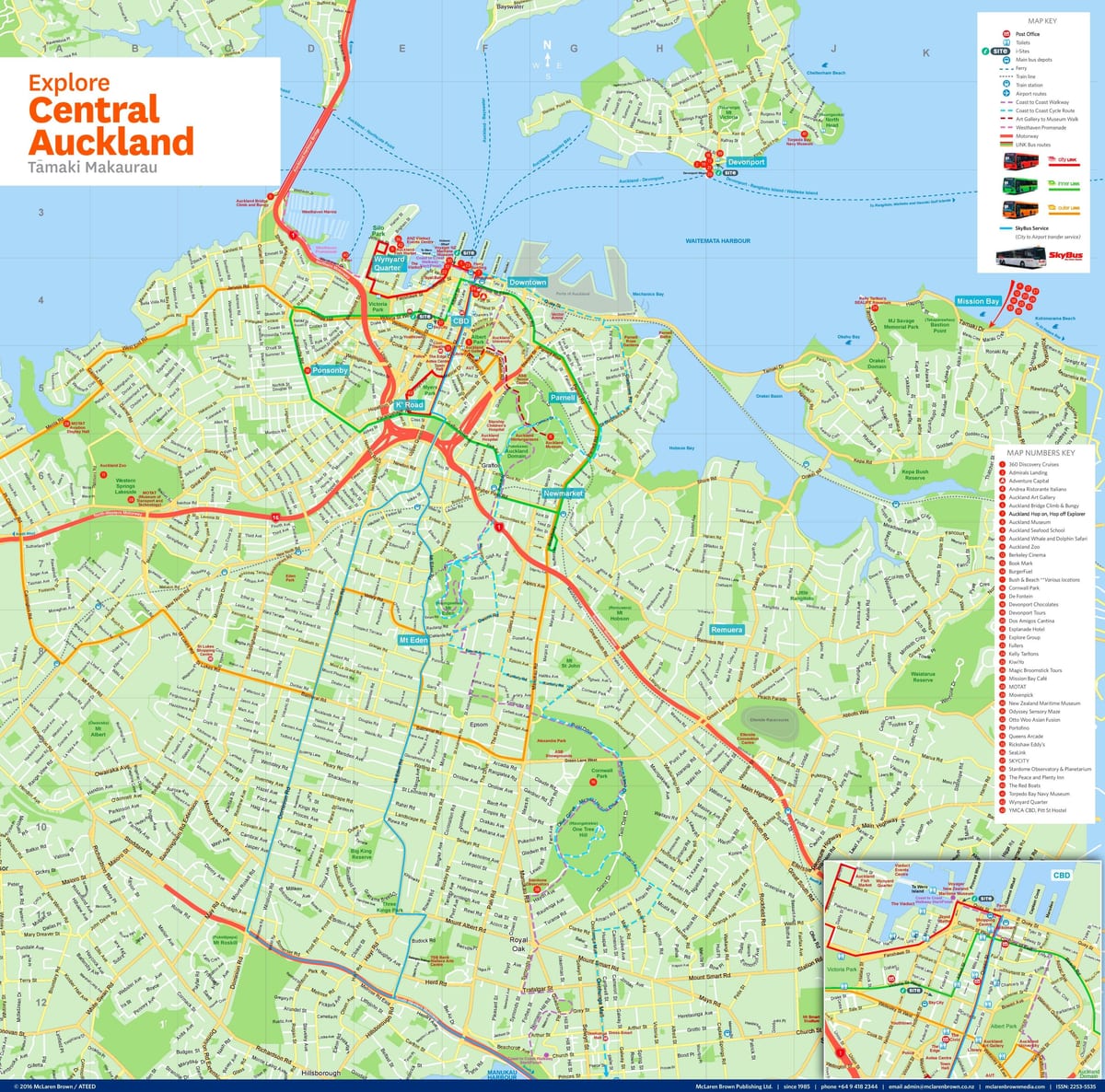 Auckland mapa de Nueva Zelanda