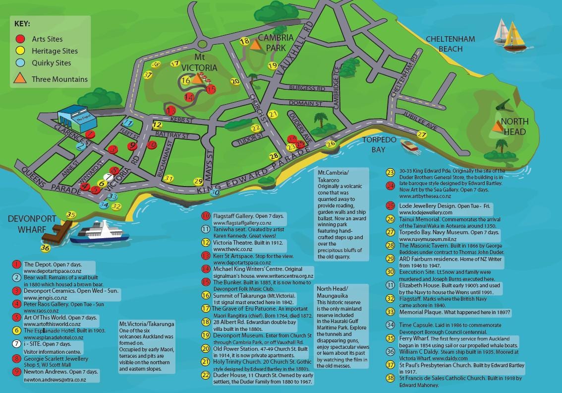 mapa de Devonport, Auckland