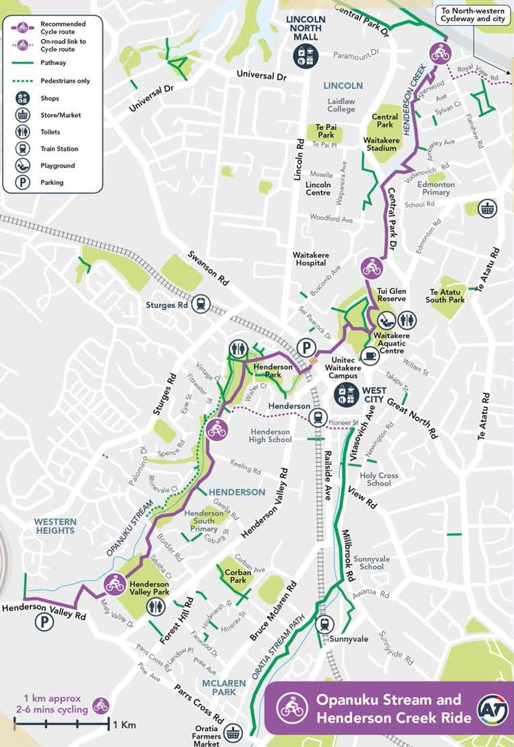 mapa de Henderson, Auckland