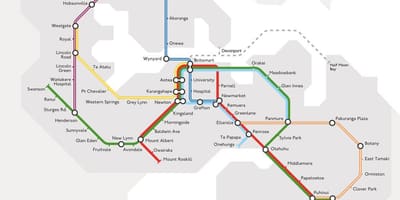 Mapa de trenes de Auckland