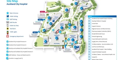 Mapa de Auckland hospital