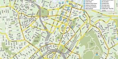 Mapa de Auckland centro de la ciudad