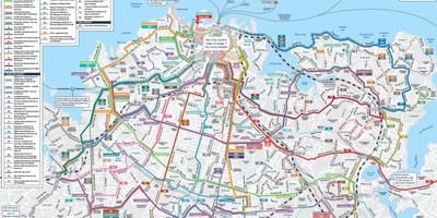 Auckland mapa de transporte público