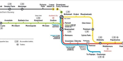 Auckland mapa del metro