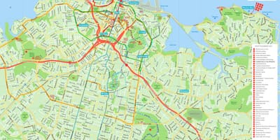 Auckland mapa de Nueva Zelanda