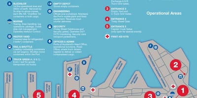 El puerto de Auckland mapa