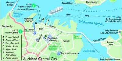 Auckland terminal de cruceros mapa