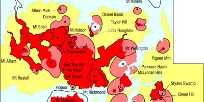 Auckland volcanes mapa