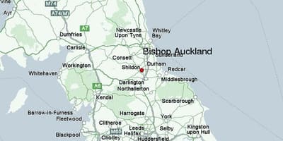 Mapa de Bishop Auckland