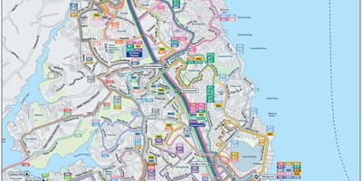 Mapa de la costa norte de Auckland