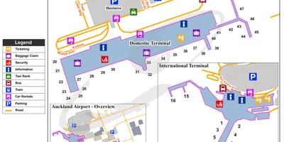 El aeropuerto de Auckland aparcamiento mapa