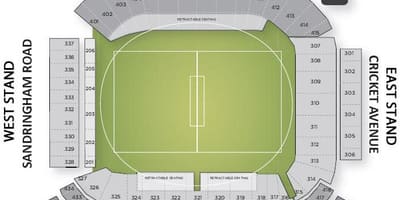 Mapa de el Eden park de Auckland