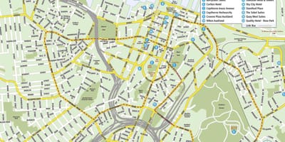 Mapa de calle de la Reina de Auckland
