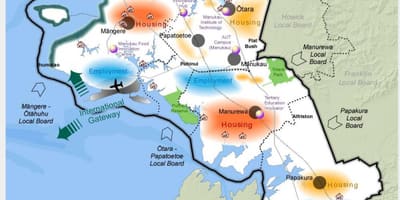 Mapa del sur de Auckland